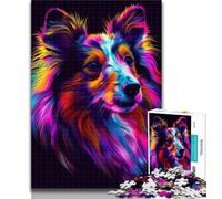 Adult Jigsaw Shetland Sheepdog 1000 Piece Jigsaw Puzzles for Adults Gifts,Educational Games Home Decoration Artists Collection, Fine Art 50x75cm