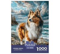 Adult Jigsaw Shetland Sheepdog 1000 Pieces Large Dog Puzzle - Picture Guide Decoration for Quick Assembly | 38x26cm/1000pcs