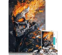 Adult Jigsaw Skeletons with Fire 1000 Piece Jigsaw Puzzle for Adults And Teenagers,Vibrant And Unique Design Relaxing & Challenging Puzzle Experience 50x75cm
