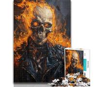 Adult Jigsaw Skeletons with Fire 1000 Piece Jigsaw Puzzle for Adults Teens,Toys Educational Games Stress Relieving Parent-child Interaction 26x38cm
