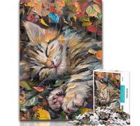 Adult Jigsaw Sleeping Cat 1000 Piece Jigsaw Puzzles for Teenagers,Decompressing Intellectual Educational Toy Birthday Present, Gifts 50x75cm