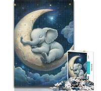 Adult Jigsaw Sleeping Elephant 1000 Piece Jigsaw Puzzle for Adults Teens,Toys Educational Games Stress Relieving Great Gifts And Toys 50x75cm