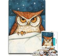 Adult Jigsaw Sleeping Owl Jigsaw Puzzles for Teenagers 1000,Family Game Stress Reliever Difficult Challenge Secret Santa Gifts 50x75cm