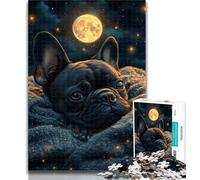 Adult Jigsaw Sleeping Pug Jigsaw Puzzle 1000 Pieces for Teenagers,Stress Reliever Difficult Challenge Unique Home Decor And Gifts 26x38cm