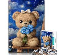 Adult Jigsaw Sleeping Teddy Bear Jigsaw Puzzles for Teenagers 1000 Piece,Birthday Gift Idea for Adults, Family Game And Hobby 50x75cm