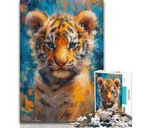 Adult Jigsaw Smiling Baby Tiger Jigsaw Puzzles for Adults 1000 Pieces,Toys Educational Games Stress Relieving Great Gifts And Toys 26x38cm