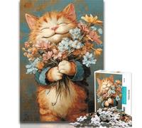 Adult Jigsaw Smiling Cat 1000 Pieces Jigsaw Puzzles for Adults And Teens,Toy Intellectual Game Artists Collection, Fine Art 26x38cm
