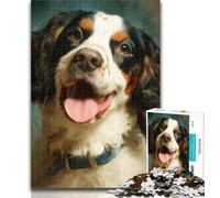 Adult Jigsaw Smiling Dog Jigsaws Puzzles 1000 Pieces for Adults Gifts,Brain Teaser Game Wall Decoration Unique Birthday And Xmas Gifts 26x38cm