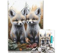 Adult Jigsaw Snow Fox Jigsaw Puzzles for Teenagers 1000 Piece,Educational Game for Birthday, Chrismas for And 14 Years Old 50x75cm