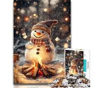 Adult Jigsaw Snowman 1000 Piece Jigsaw Puzzles for Adults,Interesting Stress Reduction Parent-child Interaction 26x38cm