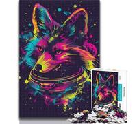 Adult Jigsaw Space Astronaut Fox 1000 Piece Jigsaw Puzzles for Adults Gifts,Educational Games Home Decoration Artists Collection, Fine Art 50x75cm