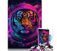 Adult Jigsaw Space Astronauts Tiger Jigsaw Puzzles for Teenagers 1000 Piece,Birthday Gift Idea for Adults, Family Game And Hobby 50x75cm
