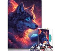 Adult Jigsaw Space Wolf Jigsaw Puzzles 1000 Pieces for Adults Teens,for Age 14+ Impossible Game Best Gift for Adults And Teenagers 26x38cm