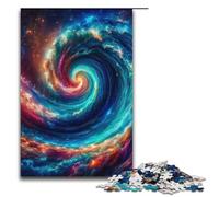 Adult Jigsaw Spiral Galaxy in Space 1000 Piece Puzzle Wooden Puzzle for Adults & Kids Age 12 Up Educational Toy 1000 PCS(38x26cm)