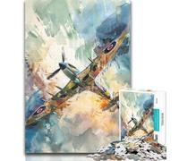Adult Jigsaw Spitfire Plane Jigsaw Puzzles 1000 Pieces for Adults Teens,Toys Educational Games Stress Relieving Artists Collection, Fine Art 50x75cm