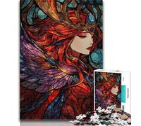 Adult Jigsaw Stained Glass Goddess Jigsaw Puzzles for Adults 1000 Pieces,Vibrant And Unique Design Relaxing & Challenging Puzzle Experience 75x50cm