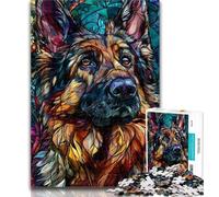 Adult Jigsaw Stained Glass Husky 1000 Pieces Jigsaw Puzzles for Adults And Teens,Classic Educational Games Beautiful Decoration 26x38cm