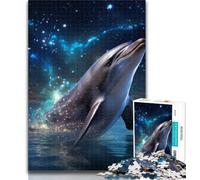 Adult Jigsaw Starry Night Dolphin 1000 Pieces Jigsaw Puzzles for Adults And Teens,Toy Intellectual Game Artists Collection, Fine Art 50x75cm