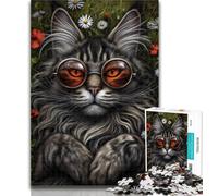 Adult Jigsaw Steampunk Cat Adult Puzzles 1000 Pieces,Challenging Game Toys for Is Ideal As A Gift for The Whole Family 26x38cm