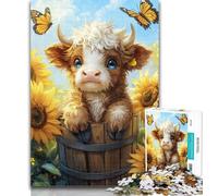 Adult Jigsaw Sunflower Yak 1000 Pieces Jigsaw Puzzle For Adults Teens,Staycation Kill Time Enhance Love between Couples 50x75cm