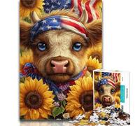 Adult Jigsaw Sunflower Yak Baby 1000 Piece Jigsaw Puzzles for Adults Gifts,Educational Games Home Decoration Artists Collection, Fine Art 50x75cm
