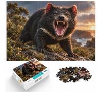 Adult Jigsaw Tasmanian Devil Sunset Cliff 1000pcs (52x38cm) | For winter weekends: Adult jigsaw puzzle with 1000 pieces fits long December evenings.