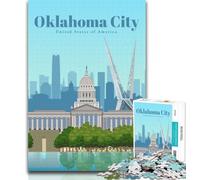 Adult Jigsaw Travel to Oklahoma City 1000 Piece Jigsaw Puzzles for Teenagers Gifts,Educational Game Challenge Toy for Women And Men 26x38cm