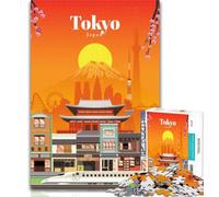 Adult Jigsaw Travel to Tokyo Jigsaws 1000 Pieces for Adults,with Fully Interlocking Randomly Shaped Pieces for And 14 Years Old 75x50cm