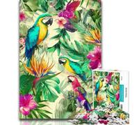 Adult Jigsaw Tropical Parrot 1000 Piece Jigsaw Puzzle for Adults And Teenagers,Vibrant And Unique Design Relaxing & Challenging Puzzle Experience 26x38cm