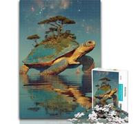 Adult Jigsaw Turtle Island Landscape Jigsaw Puzzles for Adults 1000,Wall Decoration Unique Birthday And Xmas Gifts Suitable for And 14 26x38cm