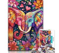 Adult Jigsaw Two Elephants 1000 Pieces Jigsaw Puzzle For Adults Teens,for Age 14+ Impossible Game Best Gift for Adults And Teenagers 50x75cm