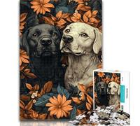 Adult Jigsaw Two Labradors 1000 Piece Jigsaw Puzzle for Adults Teens,Toys Educational Games Stress Relieving Parent-child Interaction 26x38cm