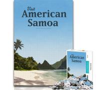 Adult Jigsaw Visit American Samoa Jigsaws 1000 Pieces for Adults,with Fully Interlocking Randomly Shaped Pieces for And 14 Years Old 26x38cm