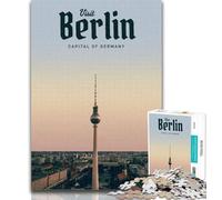 Adult Jigsaw Visit Berlin Jigsaw Puzzle 1000 Pieces for Teenagers,Challenging Game And Family Play Parent-child Interaction 26x38cm