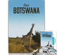 Adult Jigsaw Visit Botswana Jigsaws 1000 Pieces for Adults,with Fully Interlocking Randomly Shaped Pieces for And 14 Years Old 26x38cm