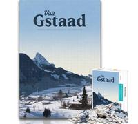 Adult Jigsaw Visit Gstaad Jigsaw Puzzle 1000 Pieces for Teenagers,Stress Reliever Difficult Challenge Unique Home Decor And Gifts 26x38cm