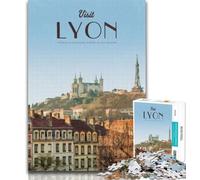 Adult Jigsaw Visit Lyon Jigsaws 1000 Pieces for Adults,with Fully Interlocking Randomly Shaped Pieces for And 14 Years Old 26x38cm