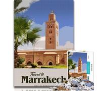 Adult Jigsaw Visit Marrakech 1000 Piece Jigsaw Puzzles for Teenagers Gifts,Educational Game Challenge Toy for Women And Men 26x38cm
