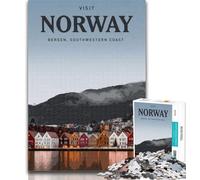 Adult Jigsaw Visit Norway Jigsaw Puzzle 1000 Pieces for Teenagers,Stress Reliever Difficult Challenge Unique Home Decor And Gifts 26x38cm