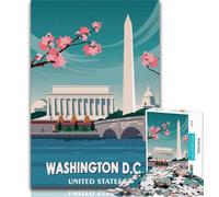Adult Jigsaw Washington Dc Travel Art 1000 Piece Jigsaw Puzzles for Teenagers Gifts,Educational Game Challenge Toy for Women And Men 26x38cm