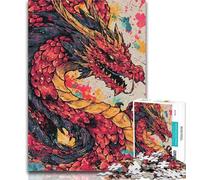 Adult Jigsaw Watercolor Dragon 1000 Piece Jigsaw Puzzles for Teenagers,Train Your Brain And Hands Birthday Present, Gifts 50x75cm