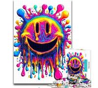 Adult Jigsaw Watercolor Smile Logo Jigsaw Puzzles 1000 Pieces for Adults Teens,Toys Educational Games Stress Relieving Artists Collection, Fine Art 26x38cm
