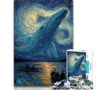 Adult Jigsaw Whales in The Starry Sky 1000 Pieces Jigsaw Puzzles for Adults And Teens,Toy Intellectual Game Artists Collection, Fine Art (26x38cm)