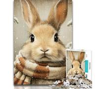 Adult Jigsaw Winter Rabbit 1000 Pieces Jigsaw Puzzle for Adults& Teens,Toys Educational Games Stress Relieving Unique Home Decor And Gifts 50x75cm