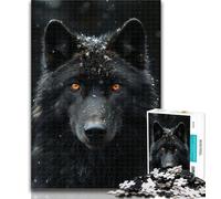 Adult Jigsaw Wolf Art 1000 Piece Jigsaw Puzzle for Adults And Teenagers,with Matching Poster And Trivia Sheet for Age 14 26x38cm