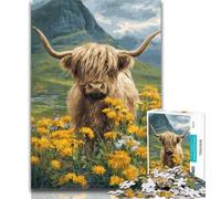 Adult Jigsaw Yak And Flowers Jigsaw Puzzles for Adults 1000,Wall Decoration Unique Birthday And Xmas Gifts Suitable for And 14 26x38cm