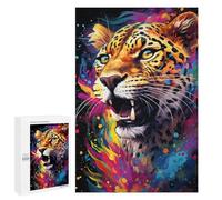 Adult Jigsaw1000 PCS Colorful Leopard Art Print-3 Jigsaw Puzzles for Teenagers For Family Fun Difficult And Challenge Great Gift for Gaming 1000 PCS