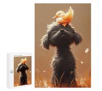 Adult Jigsaw1000 PCS Duck on Dog Head Jigsaw Puzzles for Teenagers For Family Fun Difficult And Challenge Great Gift for Gaming 1000 PCS