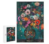 Adult Jigsaw1000 PCS Floral Vase Art Print-1 Adult Jigsaw Puzzles Staycation Kill Time Fun Activities at Home Gifts for Friends And Family 1000 PCS