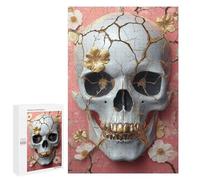 Adult Jigsaw1000 PCS Gilded Skull Artwork Adult Jigsaw Puzzles Staycation Kill Time Fun Activities at Home Gifts for Friends And Family 1000 PCS